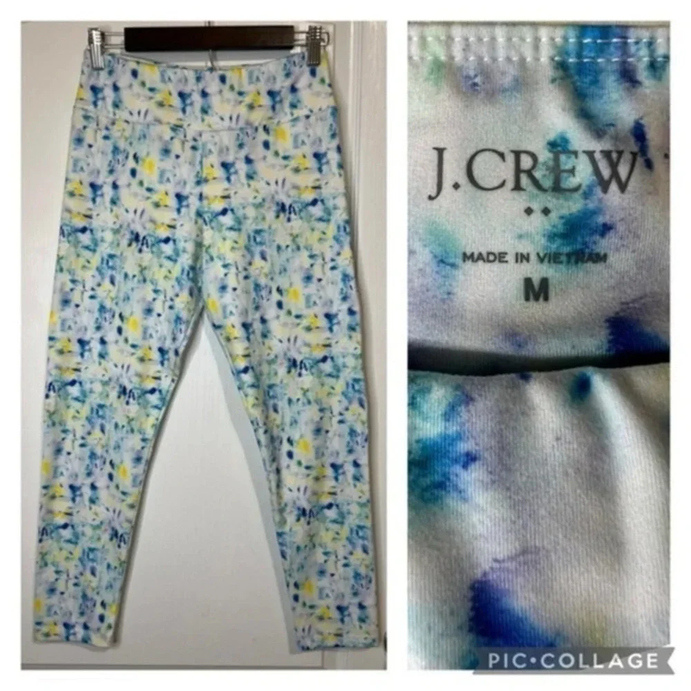 J.Crew Cropped Stretch Pull On Splatter Paint Leggings Size M